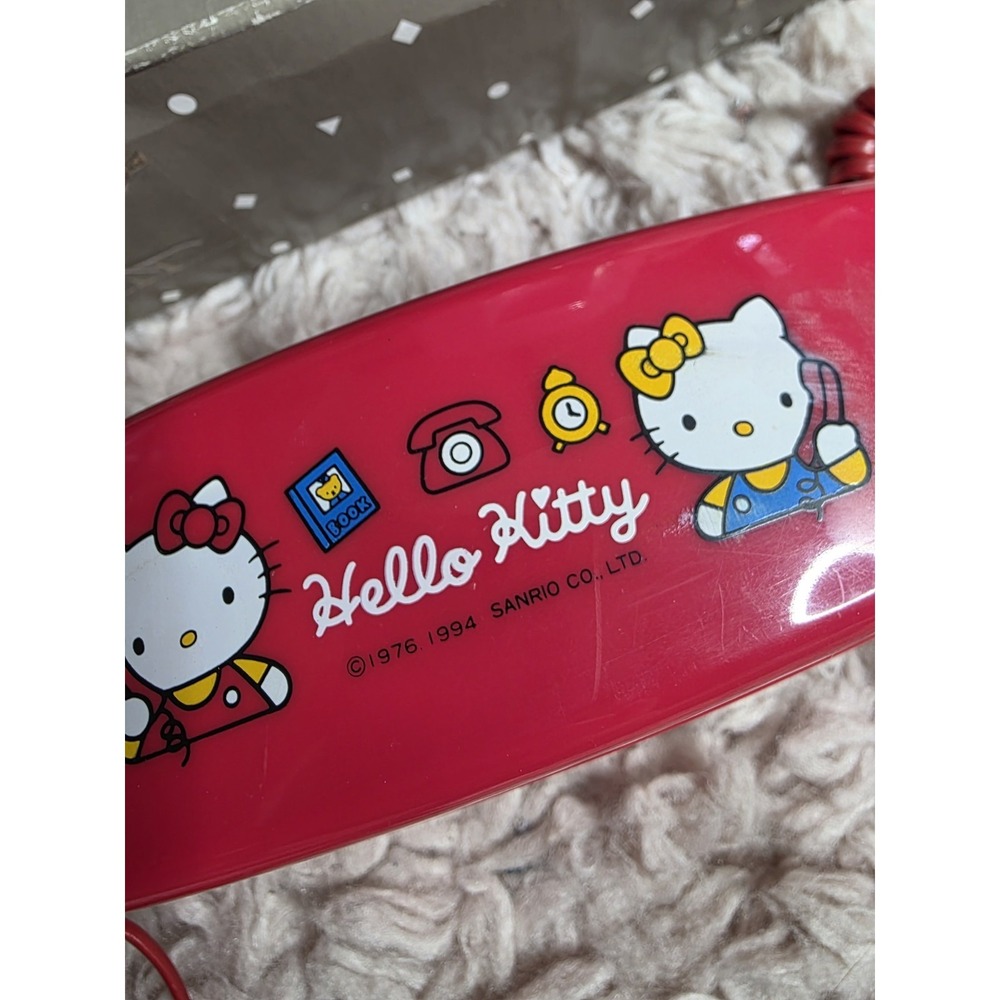 Vintage Hello Kitty Retro Phone 1994 Sanrio Red Telephone - Picture 4 of 8
